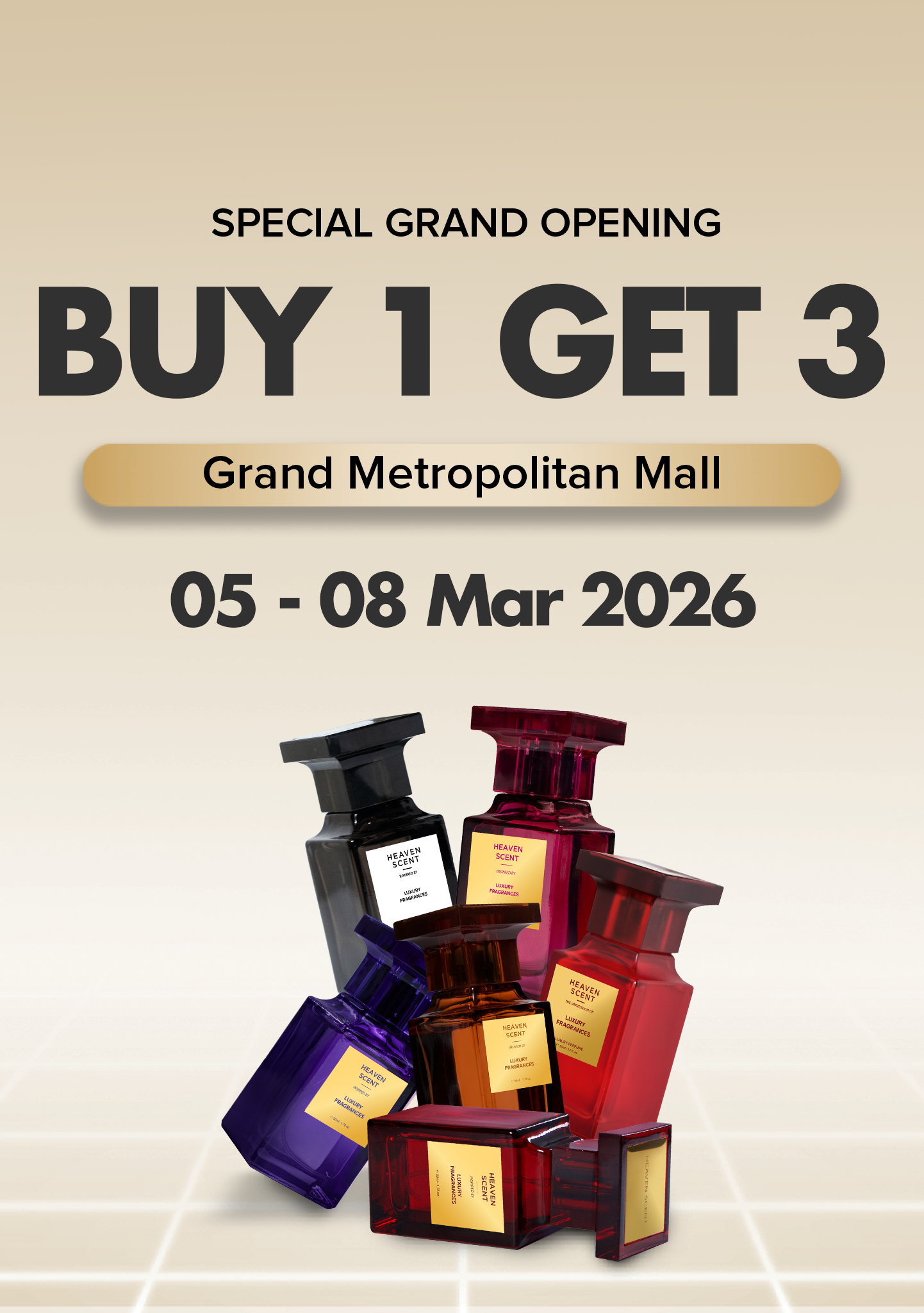 banner website maret grand metropolitan mall BUY 2 GET 4 Heaven Scent